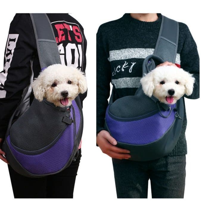 犬バッグ 小型犬用メッシュ通気抱っこスリングバッグ