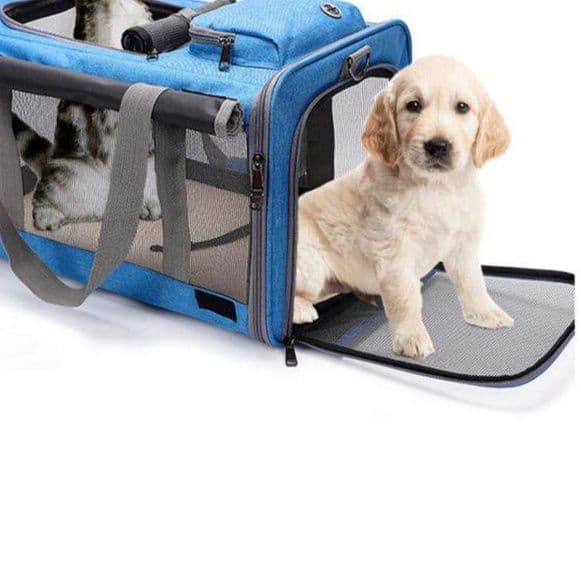 犬バッグ 中型犬対応拡張式メッシュ通気キャリーバッグ