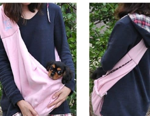 犬バッグ 小型犬用斜め掛け抱っこスリングバッグ
