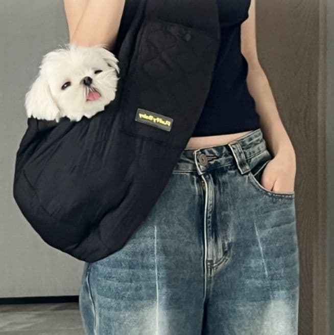 犬バッグ 小型犬専用キルティングスリング型犬バッグ
