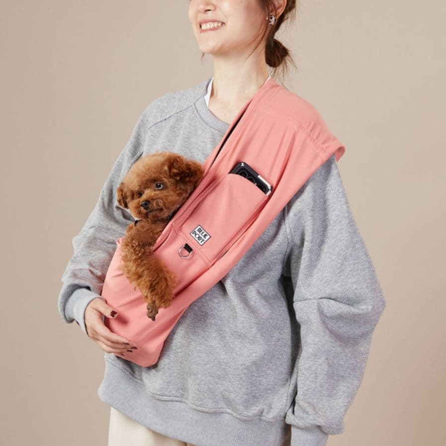 犬バッグ 小型犬用斜め掛け多機能ポケット付きスリング