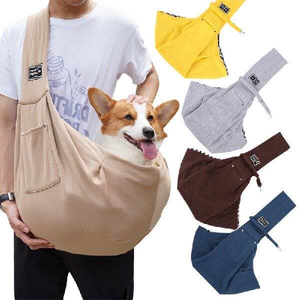 犬バッグ 小型犬用ゆったり抱っこ斜め掛けスリングバッグ