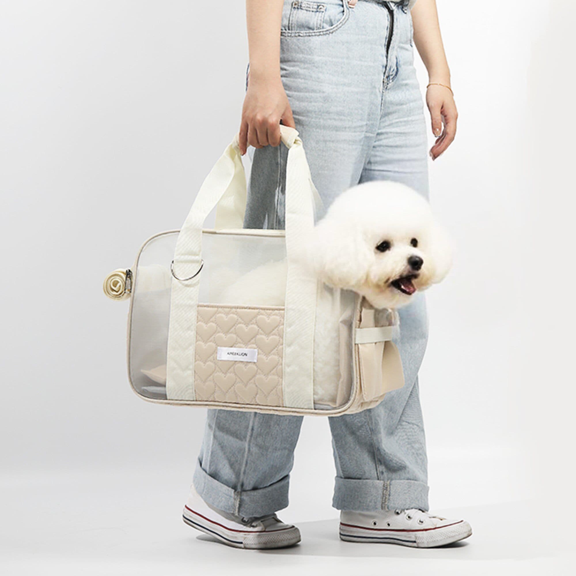 犬バッグ キルティング加工のエレガント小型犬用ショルダーキャリー