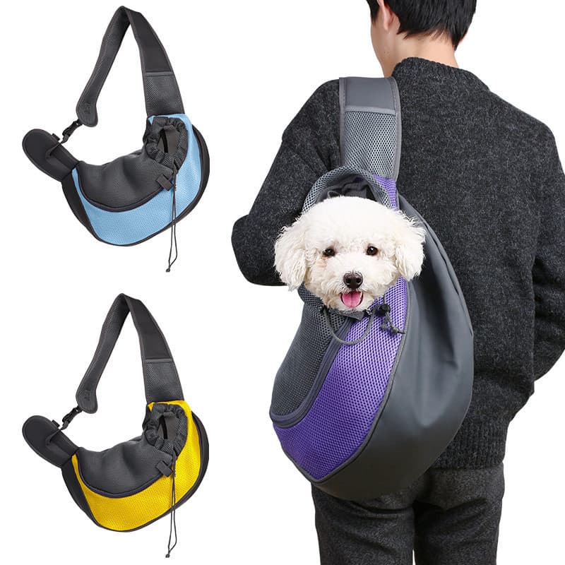 犬バッグ 小型犬用メッシュ通気抱っこスリングバッグ