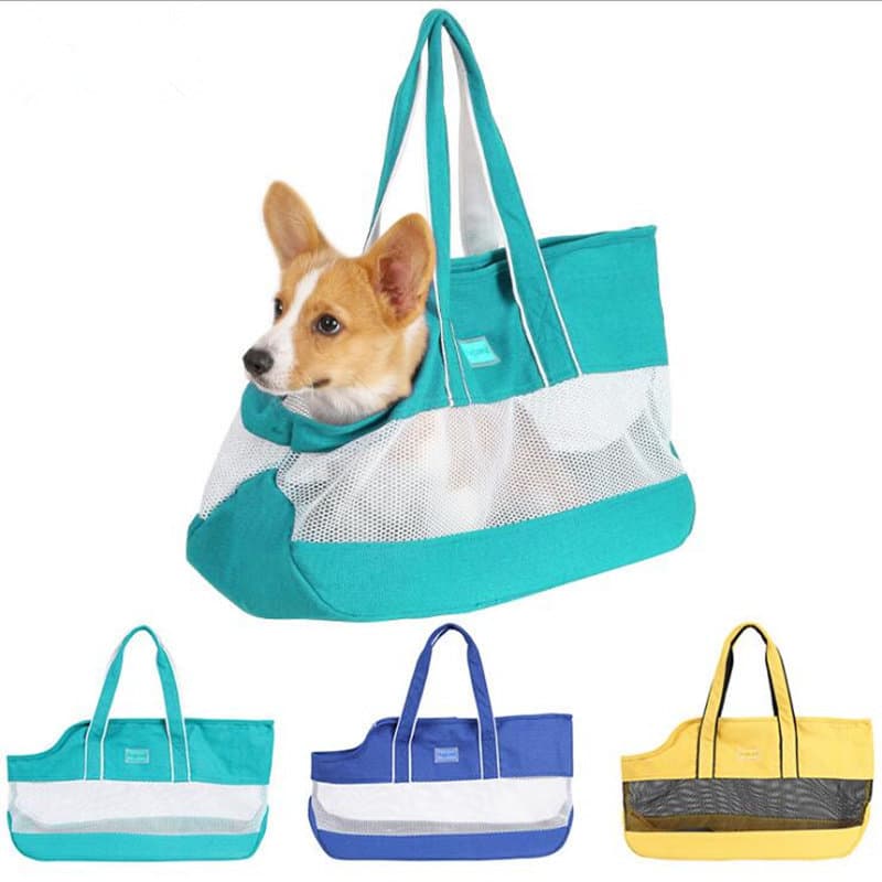 犬バッグ 通気性抜群メッシュ窓付き小型犬用キャリートートバッグ