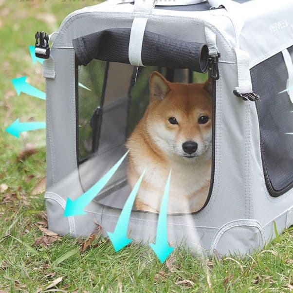 犬バッグ 五面通気メッシュ折りたたみ式ソフトキャリーバッグ