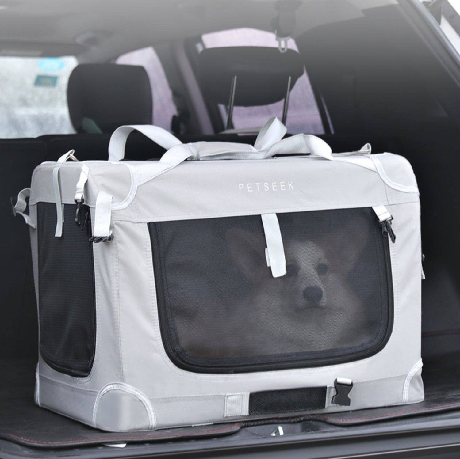 犬バッグ 五面通気メッシュ折りたたみ式ソフトキャリーバッグ