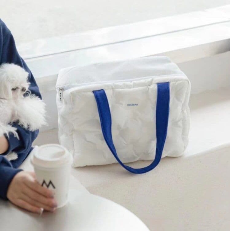 犬バッグ ふわふわ中綿入りペット用キャリートートバッグ