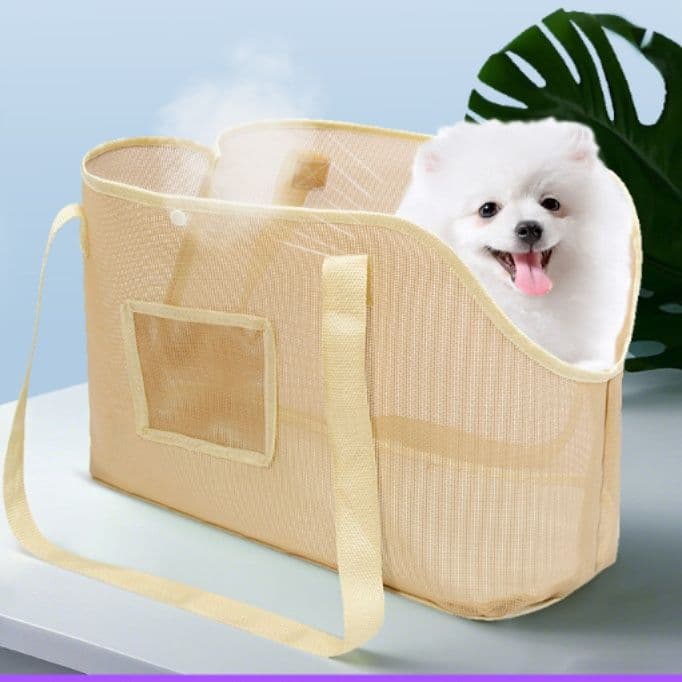 犬バッグ 小型犬用通気性抜群メッシュキャリートートバッグ