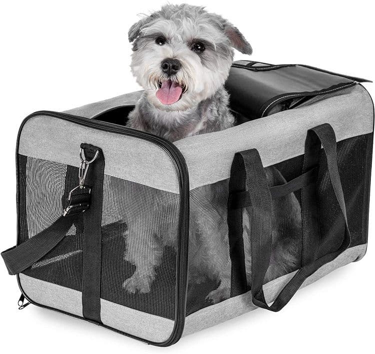 犬バッグ 通気性抜群メッシュ窓付き小型犬用キャリーバッグ