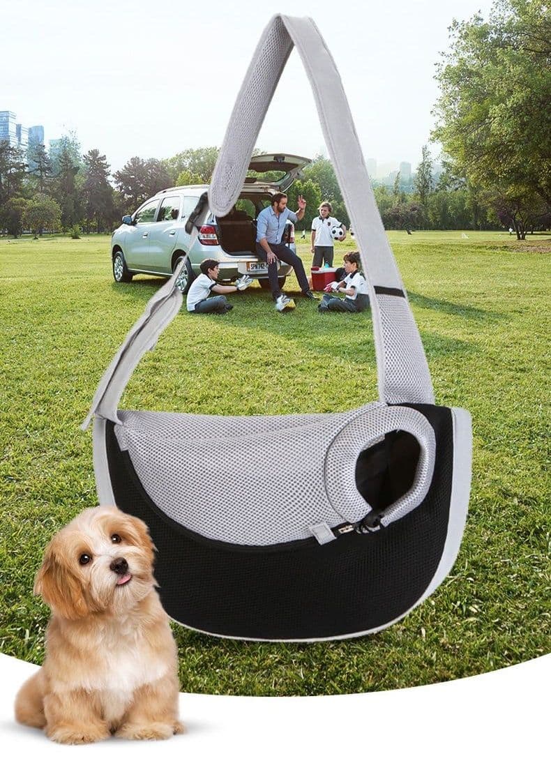 犬バッグ 小型犬用メッシュ素材スリング型斜めがけキャリーバッグ