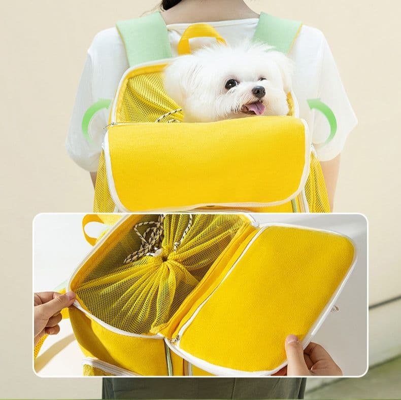 犬バッグ 可愛い目玉デザイン小型犬用通気性抜群ペットキャリーリュック