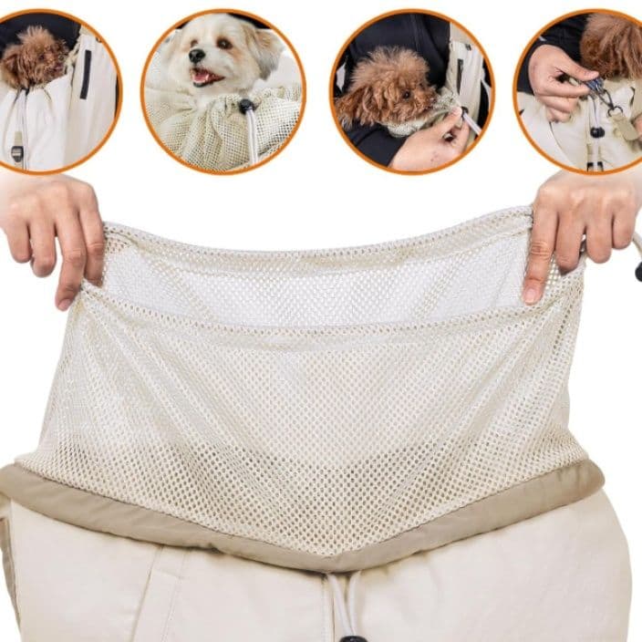 犬バッグ 小型犬用メッシュ付き抱っこ斜めがけスリングバッグ