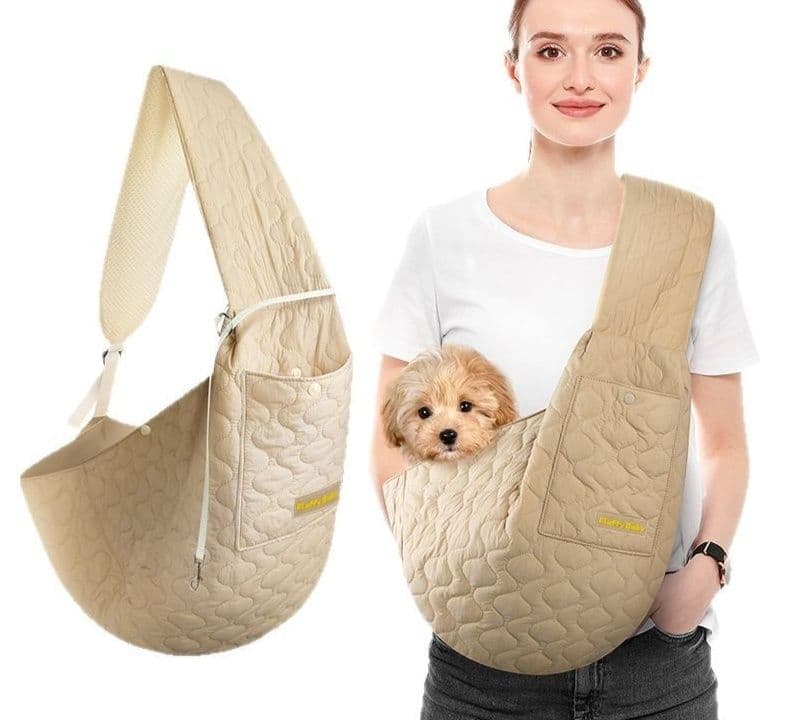 犬バッグ キルティング加工ペット用抱っこスリングバッグ