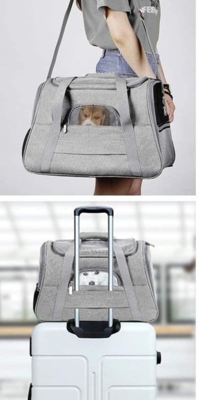 犬バッグ 通気性抜群メッシュ窓付き多機能ペット運搬キャリーバッグ