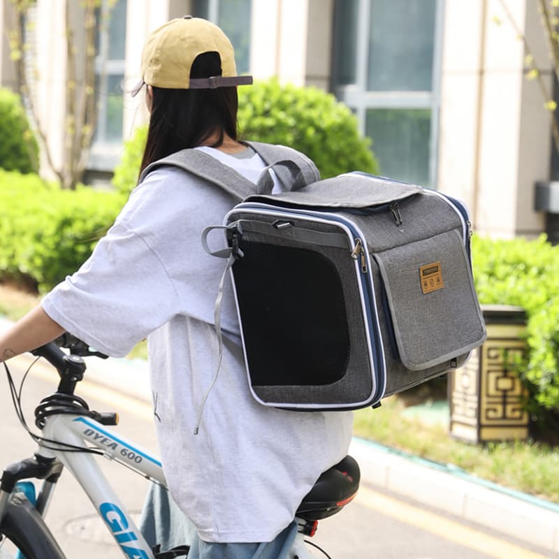 犬バッグ 多機能拡張式ペット用自転車バッグリュック