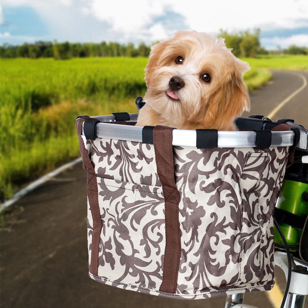 犬バッグ 愛犬と一緒にサイクリング自転車用前かご取付式バスケット