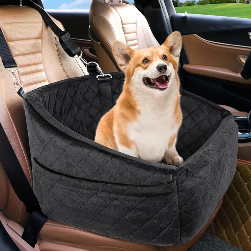 犬バッグ 車載用キルティング安全ベルト付きドライブシート